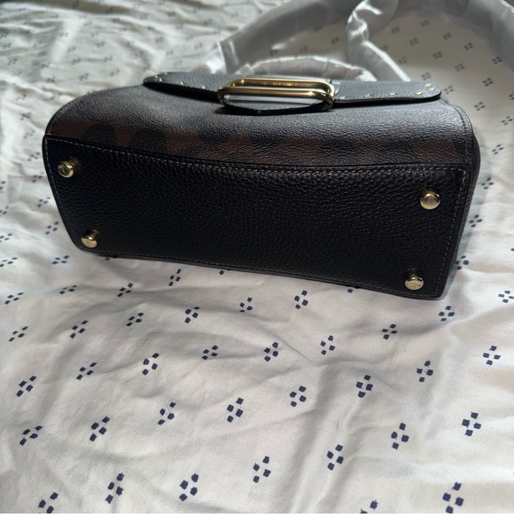 Coach Top Handle Satchel In Colorblock Signature Canvas With Rivets - Picture 10 of 10